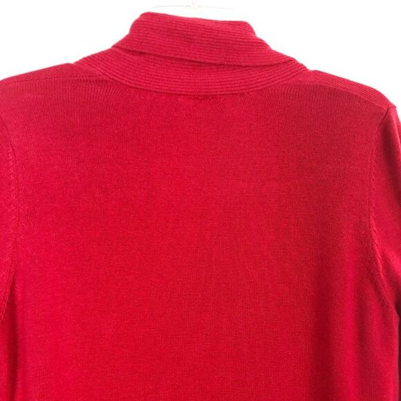 B Design Open Front Red Cardigan Size Medium - Picture 8 of 12